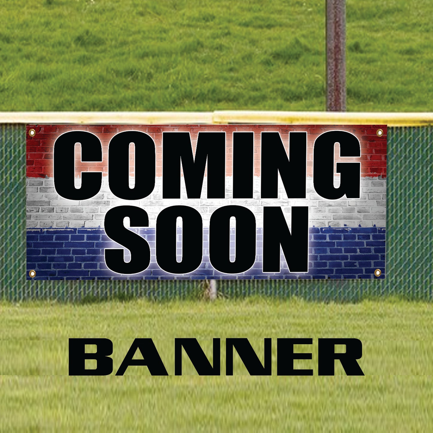 Coming soon vinyl printed banner sign