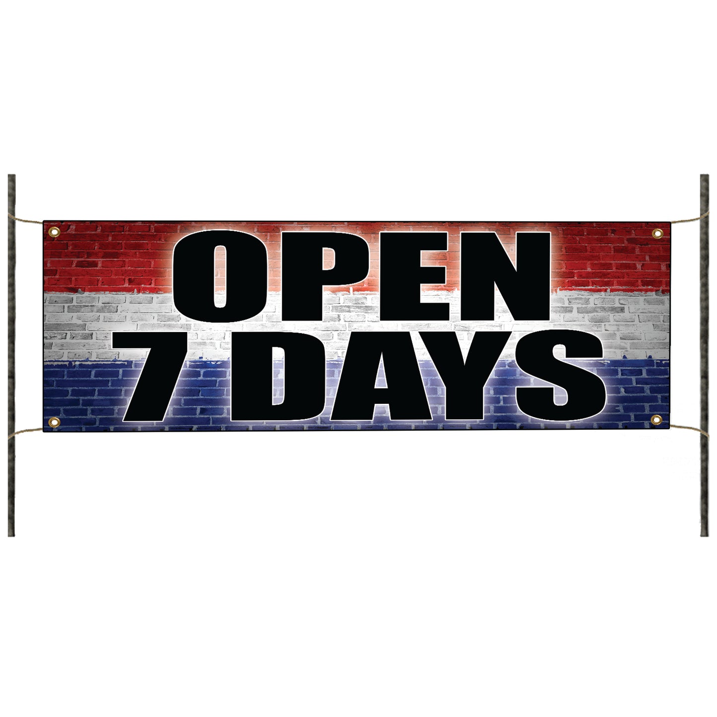 Open 7 days vinyl printed banner sign
