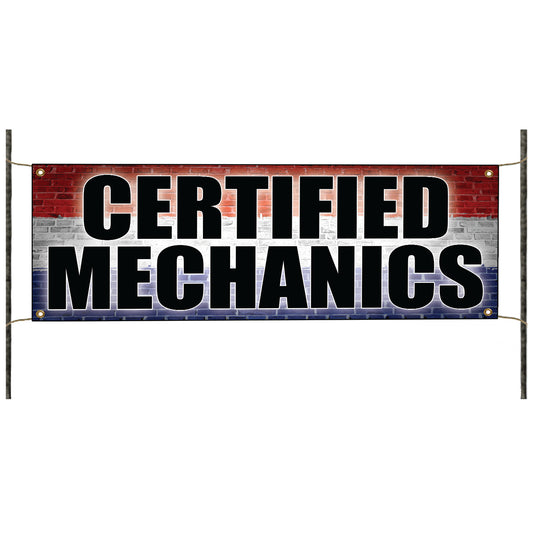 Certified mechanics vinyl printed banner sign