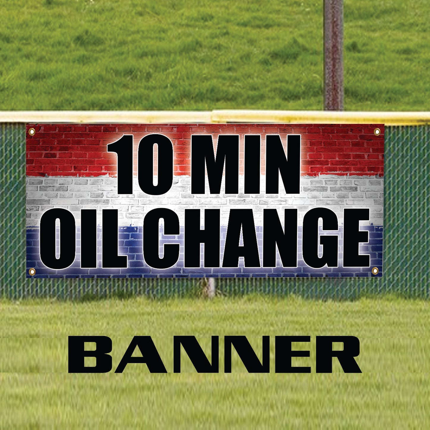 10 min oil change vinyl printed banner sign