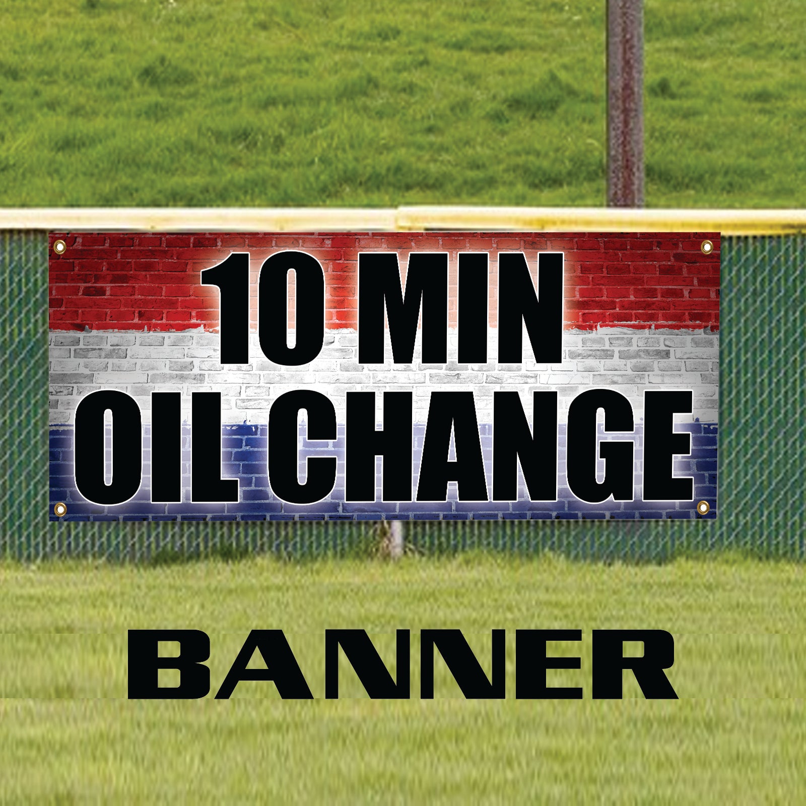10 min oil change vinyl printed banner sign