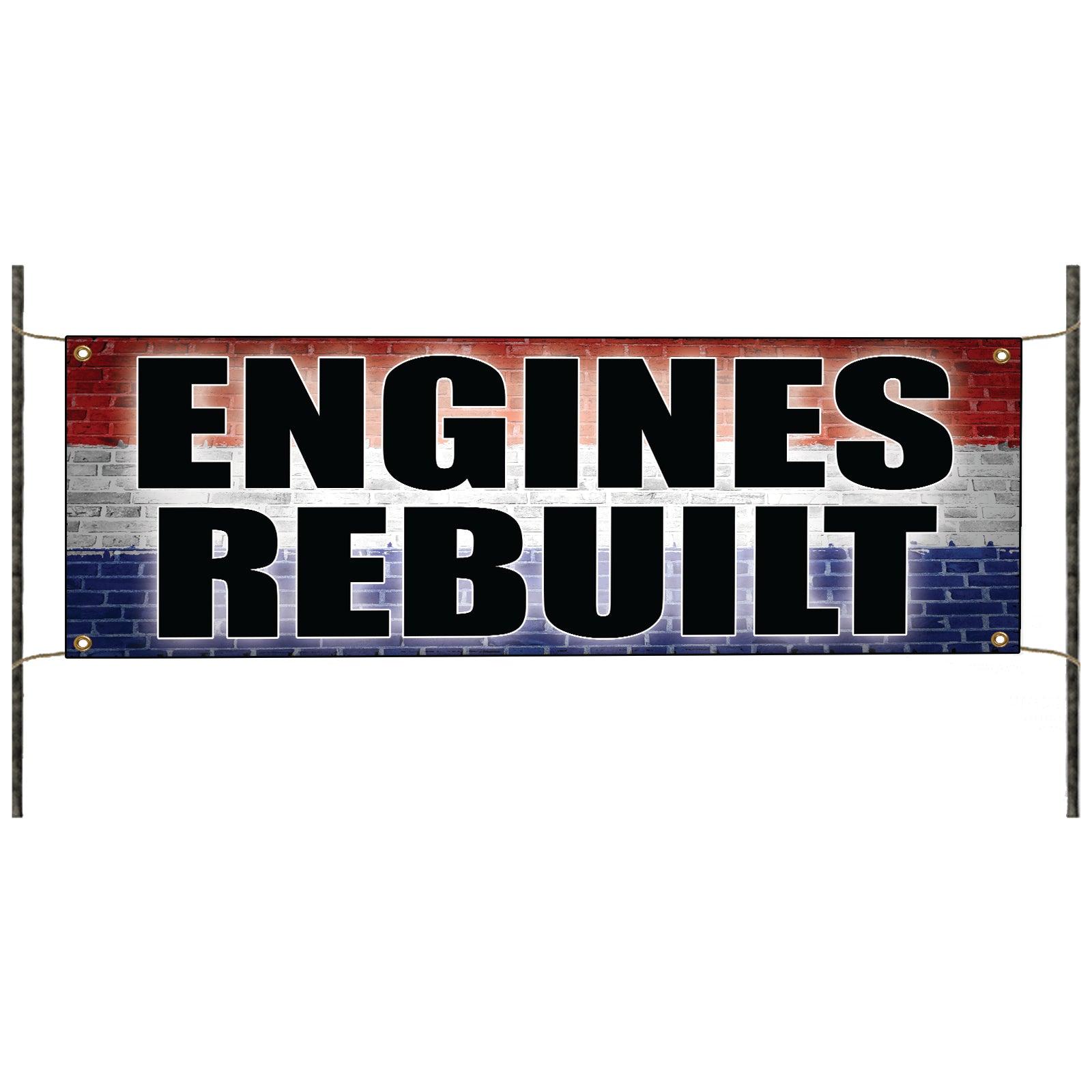 Engines rebuilt vinyl printed banner sign