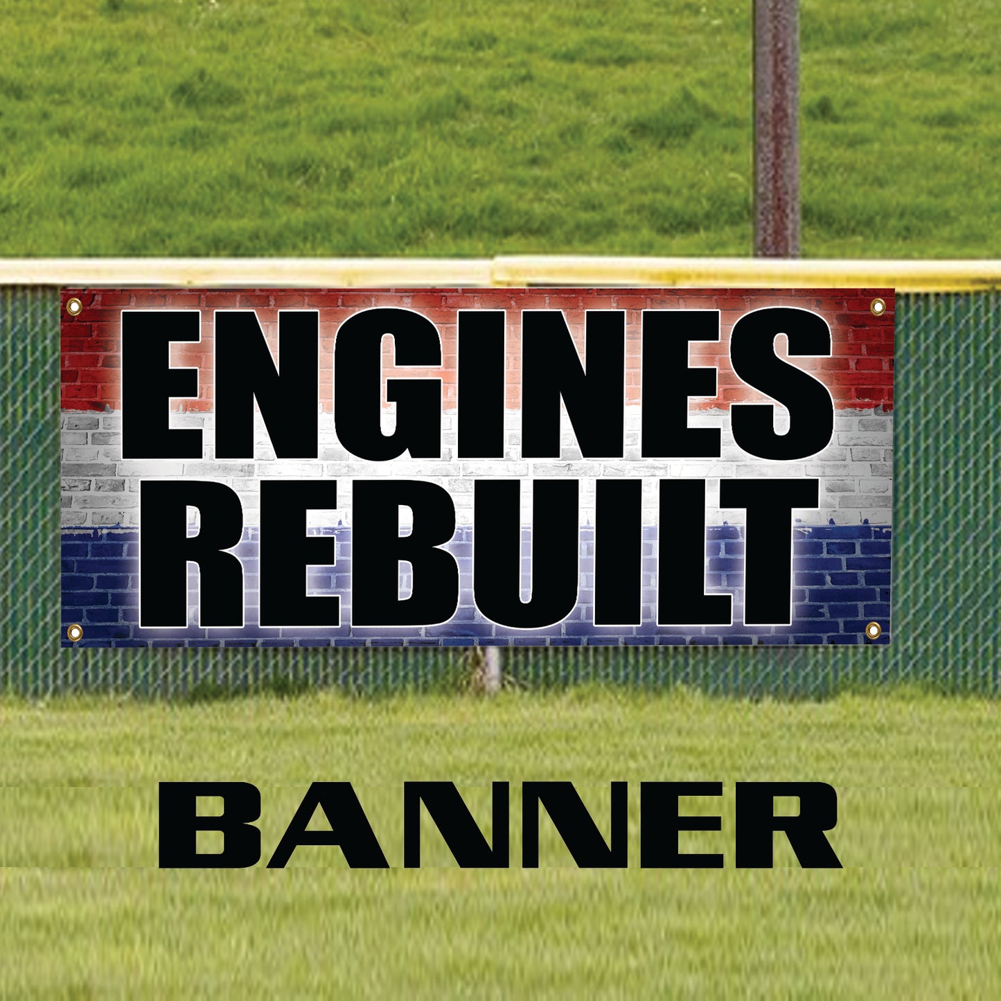 Engines rebuilt vinyl printed banner sign