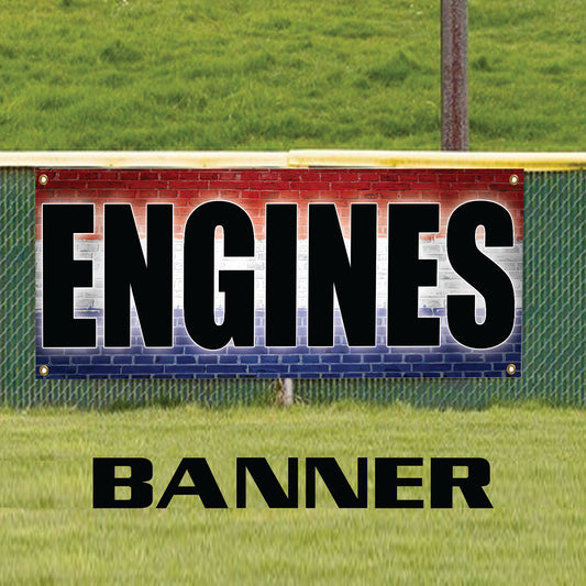 Engines vinyl printed banner sign
