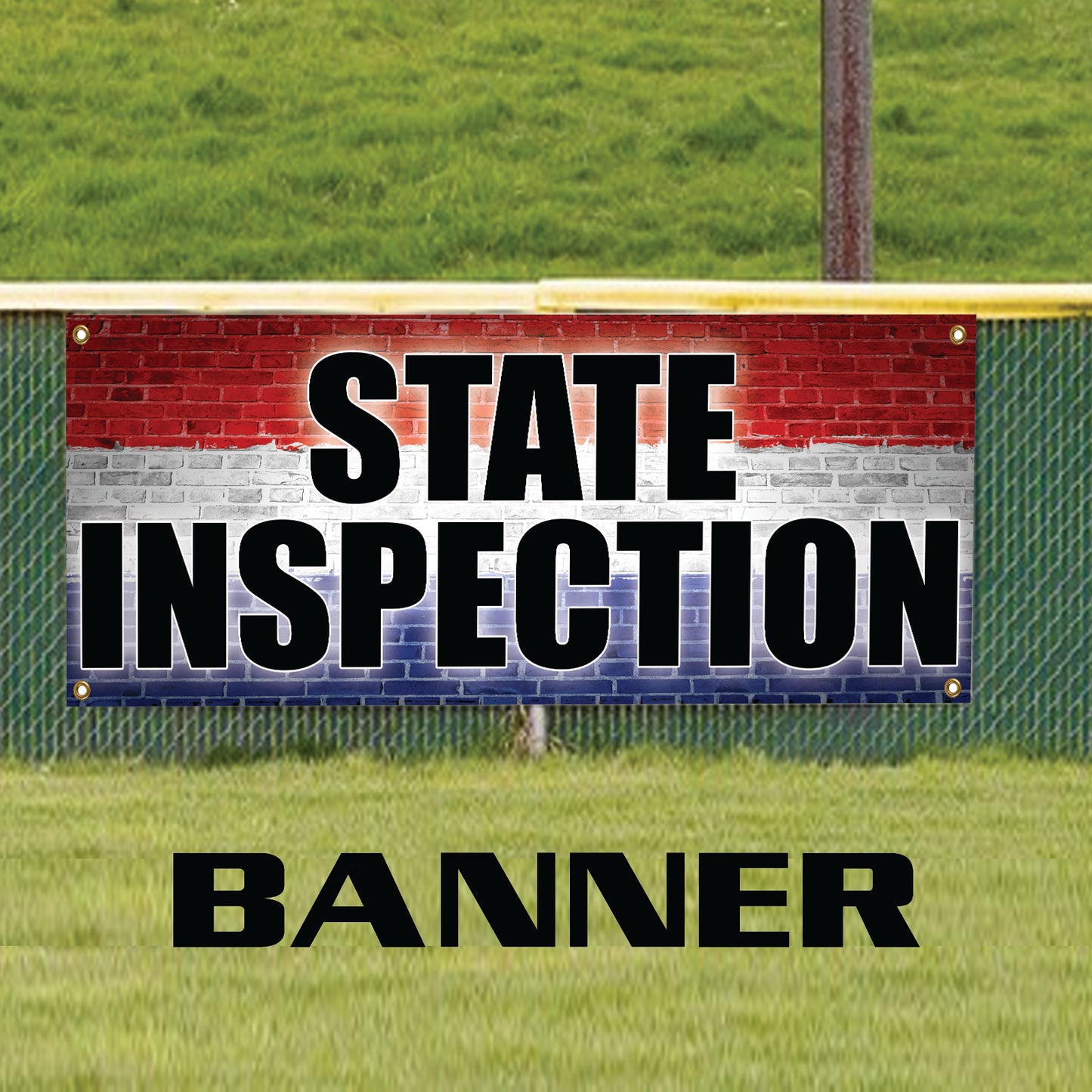 State inspection vinyl printed banner sign