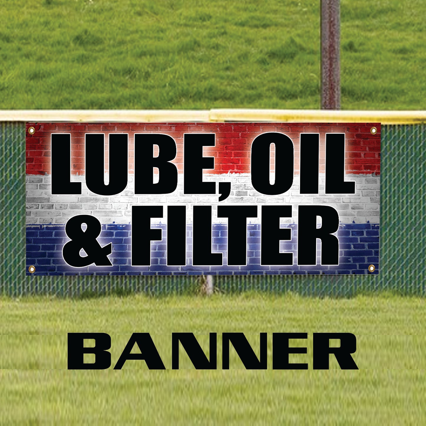 Lube oil & filter vinyl printed banner sign