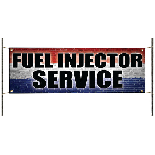 Fuel injector service vinyl printed banner sign