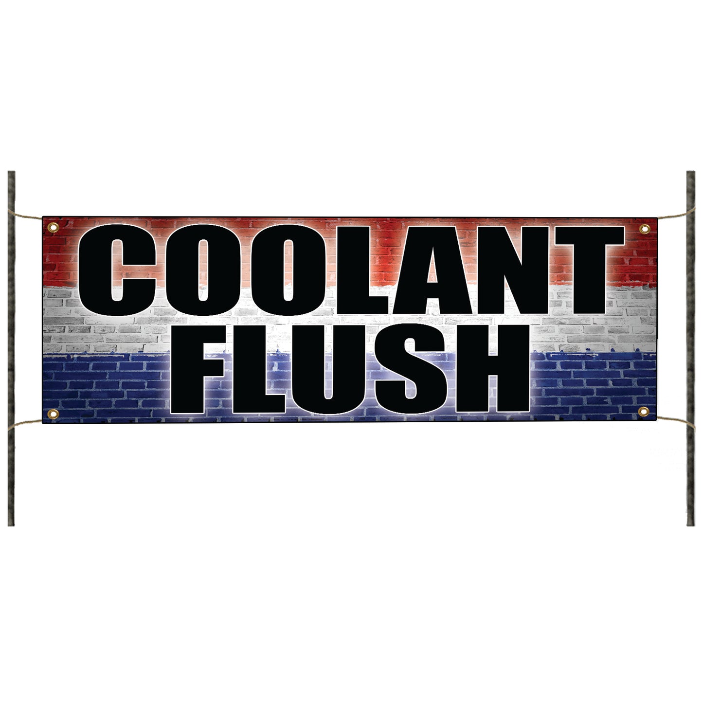 Coolant flush vinyl printed banner sign