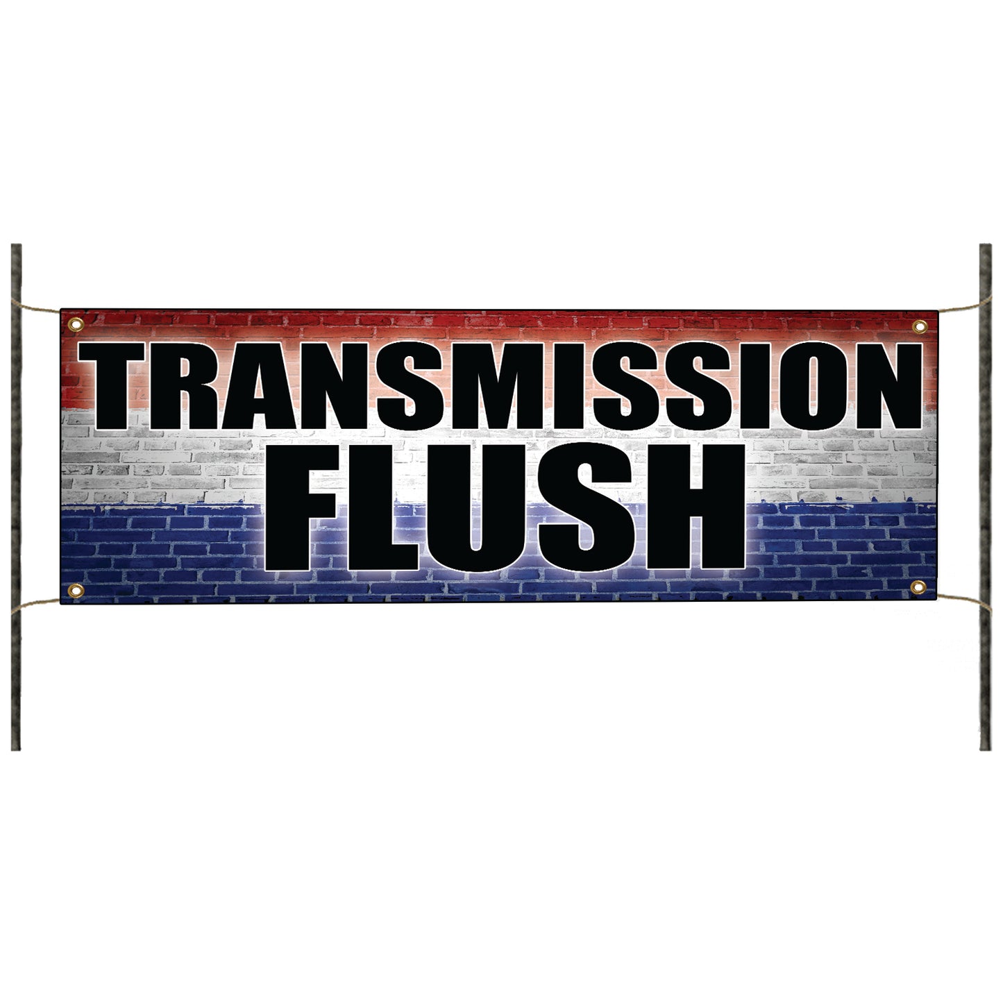 Transmission flush vinyl printed banner sign