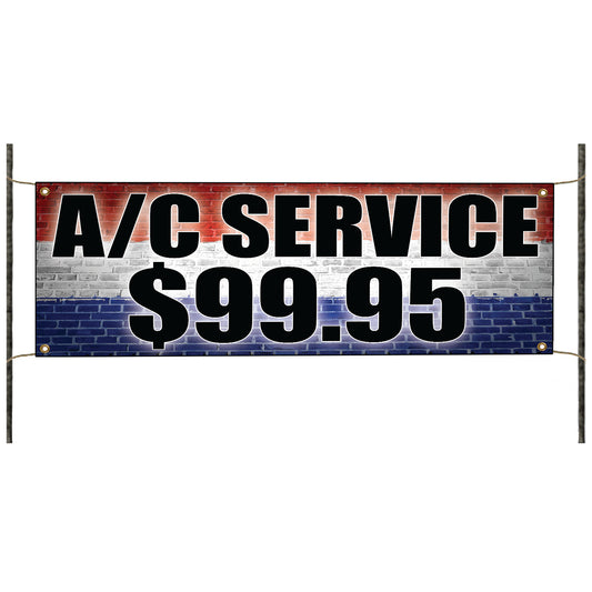A/C service $99.95 vinyl printed banner sign