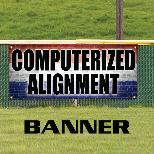 Computerized alignment vinyl printed banner sign