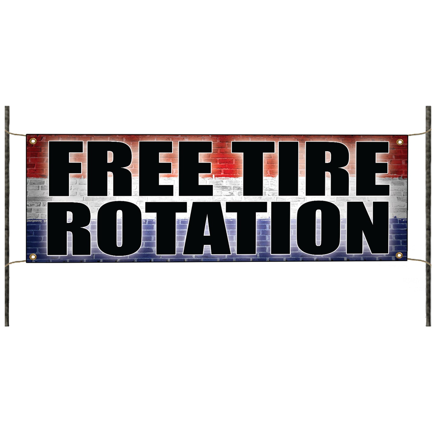 Free tire rotation vinyl printed banner sign
