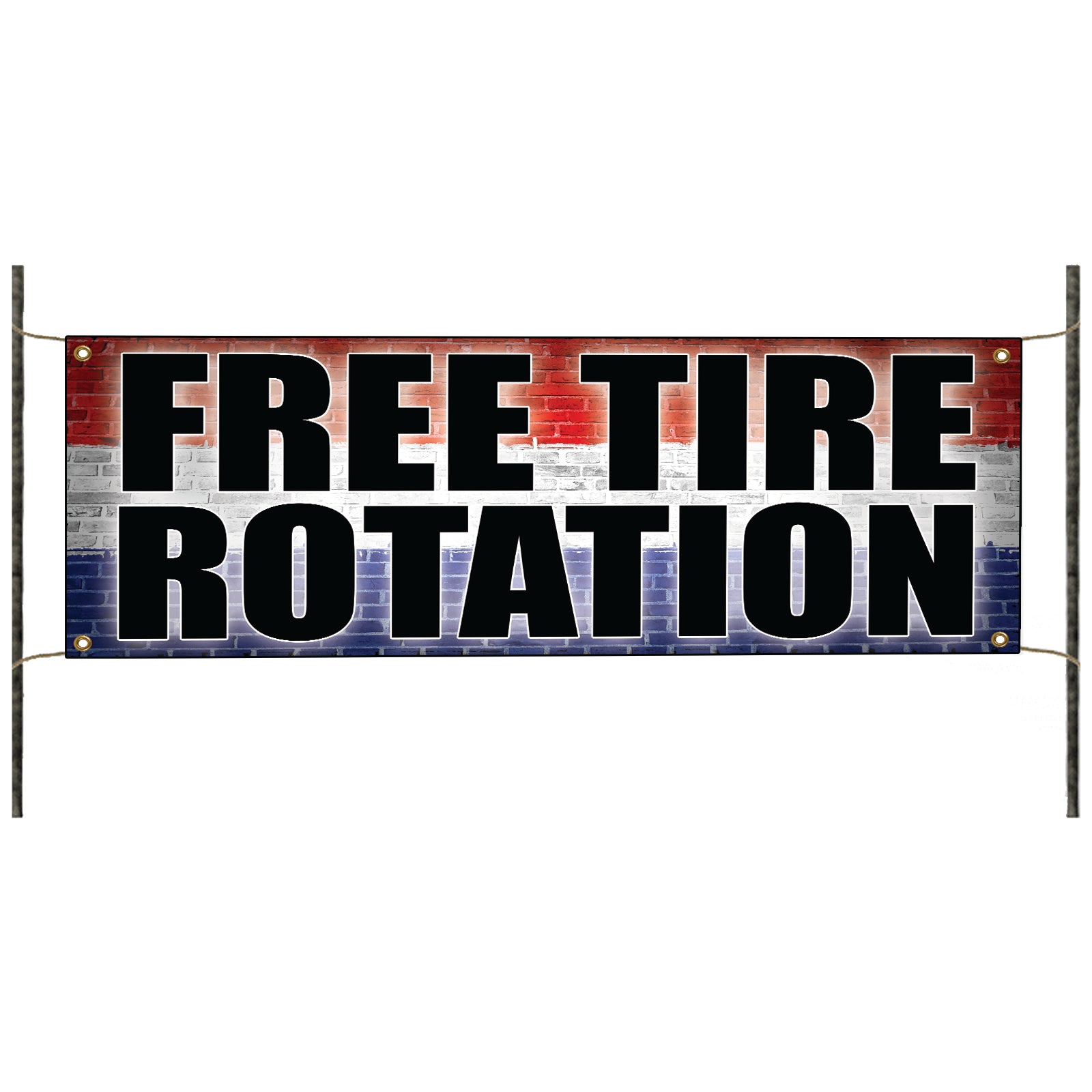 Free tire rotation vinyl printed banner sign