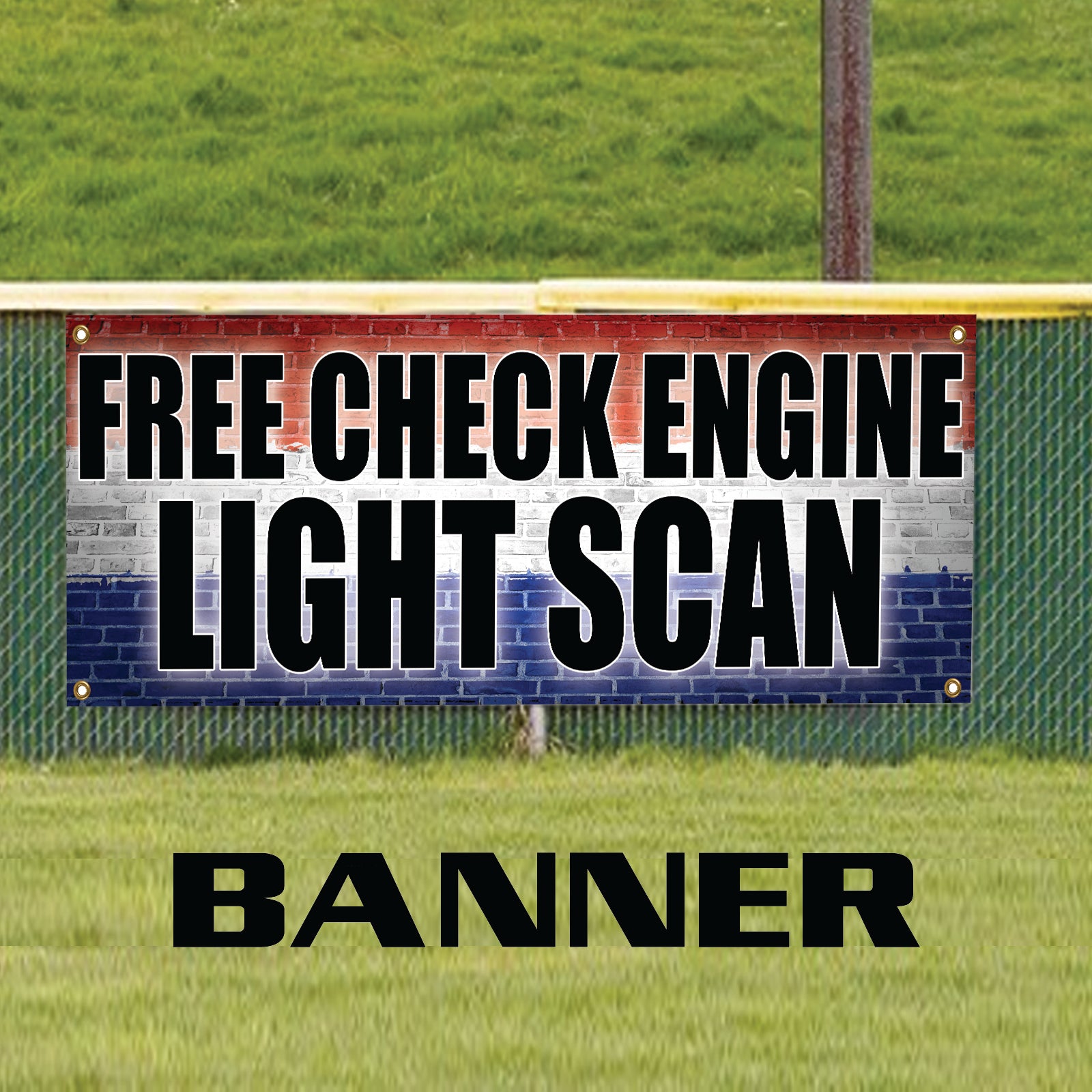 Free check engine light scan vinyl printed banner sign