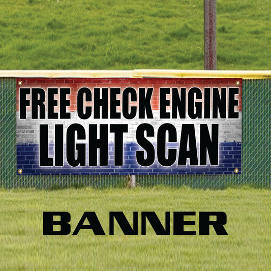 Free check engine light scan vinyl printed banner sign