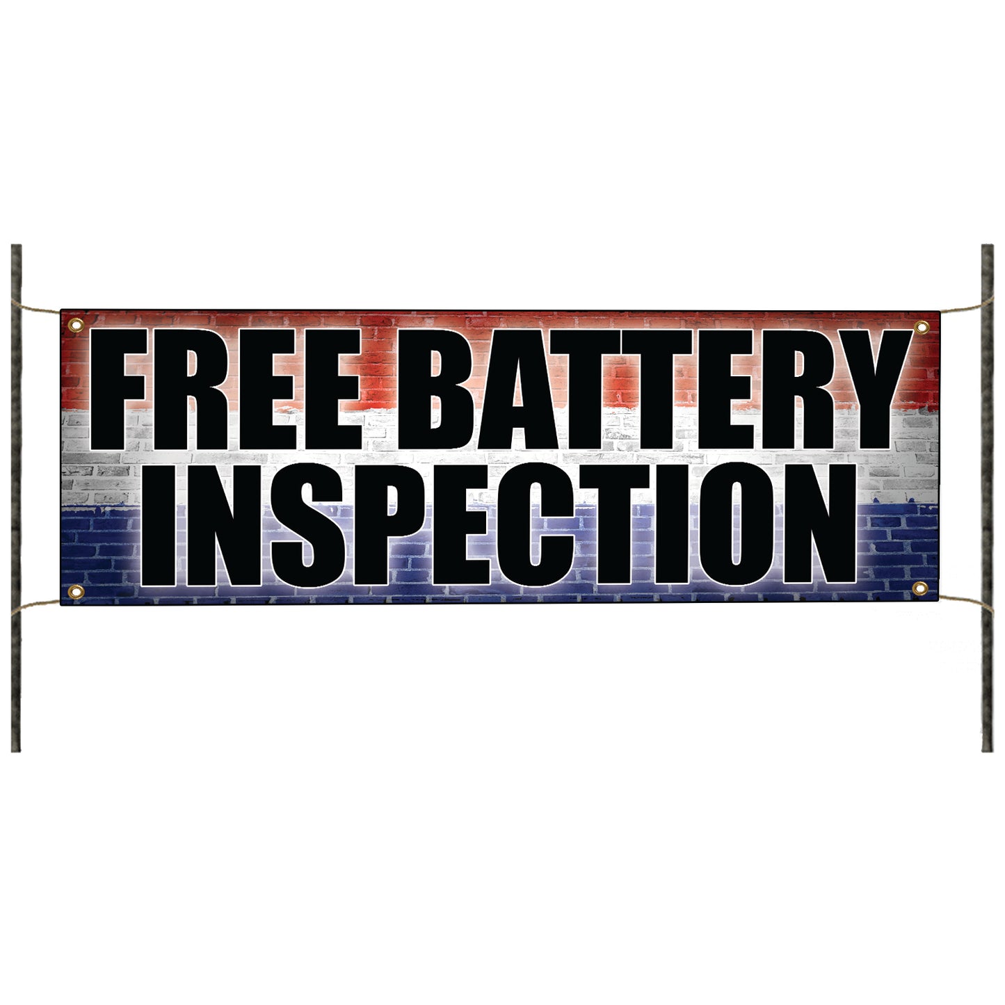 Free battery inspection vinyl printed banner sign