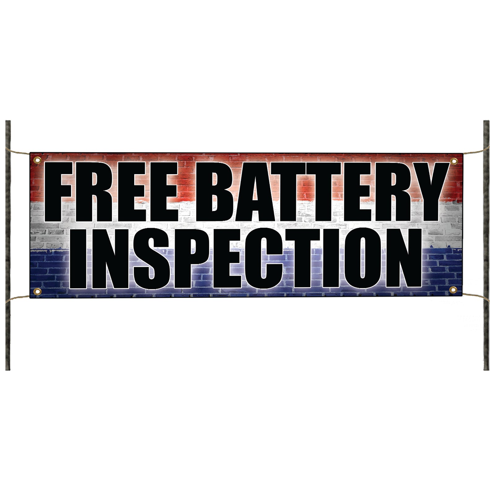 Free battery inspection vinyl printed banner sign
