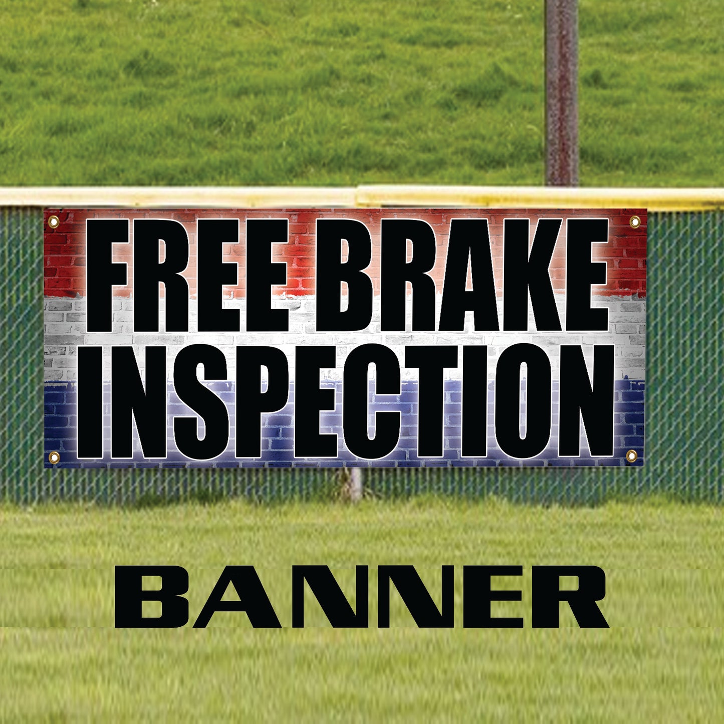 Free brake inspection vinyl printed banner sign