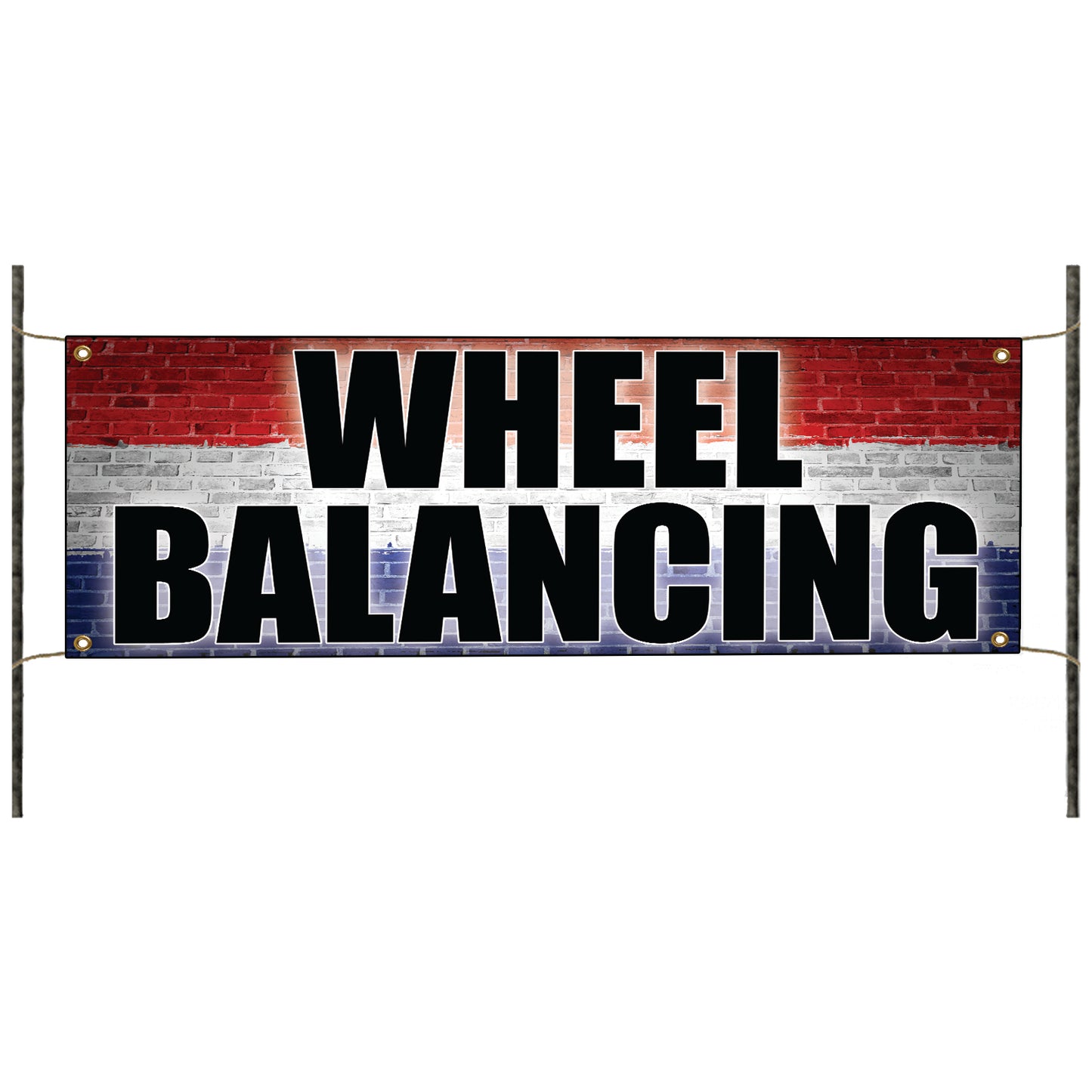 Wheel balancing vinyl printed banner sign