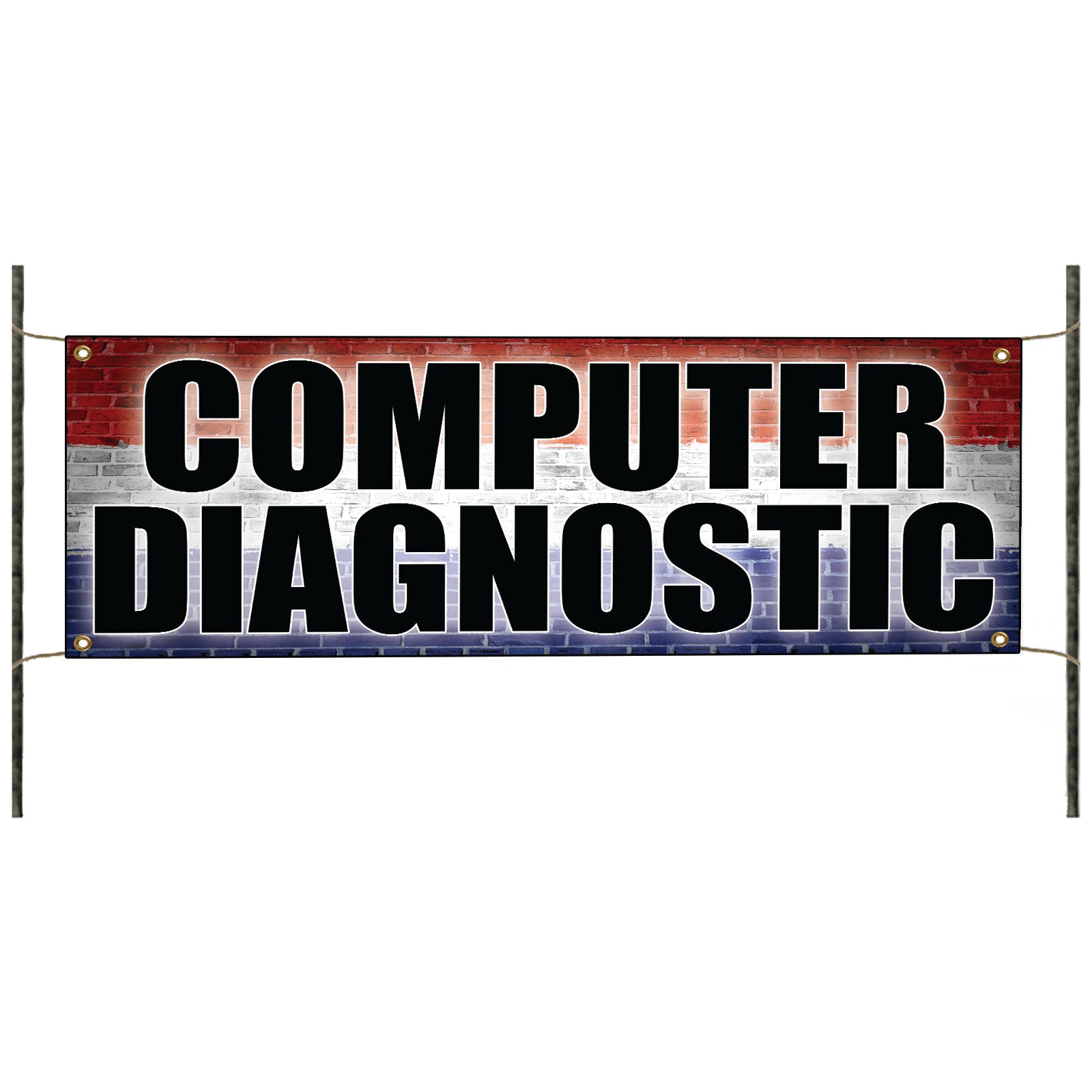 Computer diagnostic vinyl printed banner sign