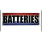 Batteries vinyl printed banner sign