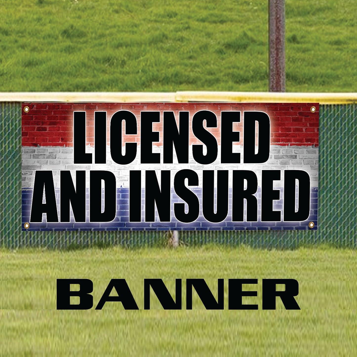 Licensed and insured vinyl printed banner sign