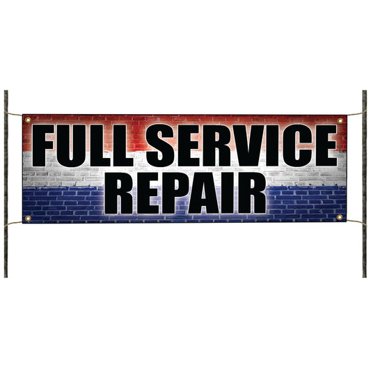 Full service repair vinyl printed banner sign
