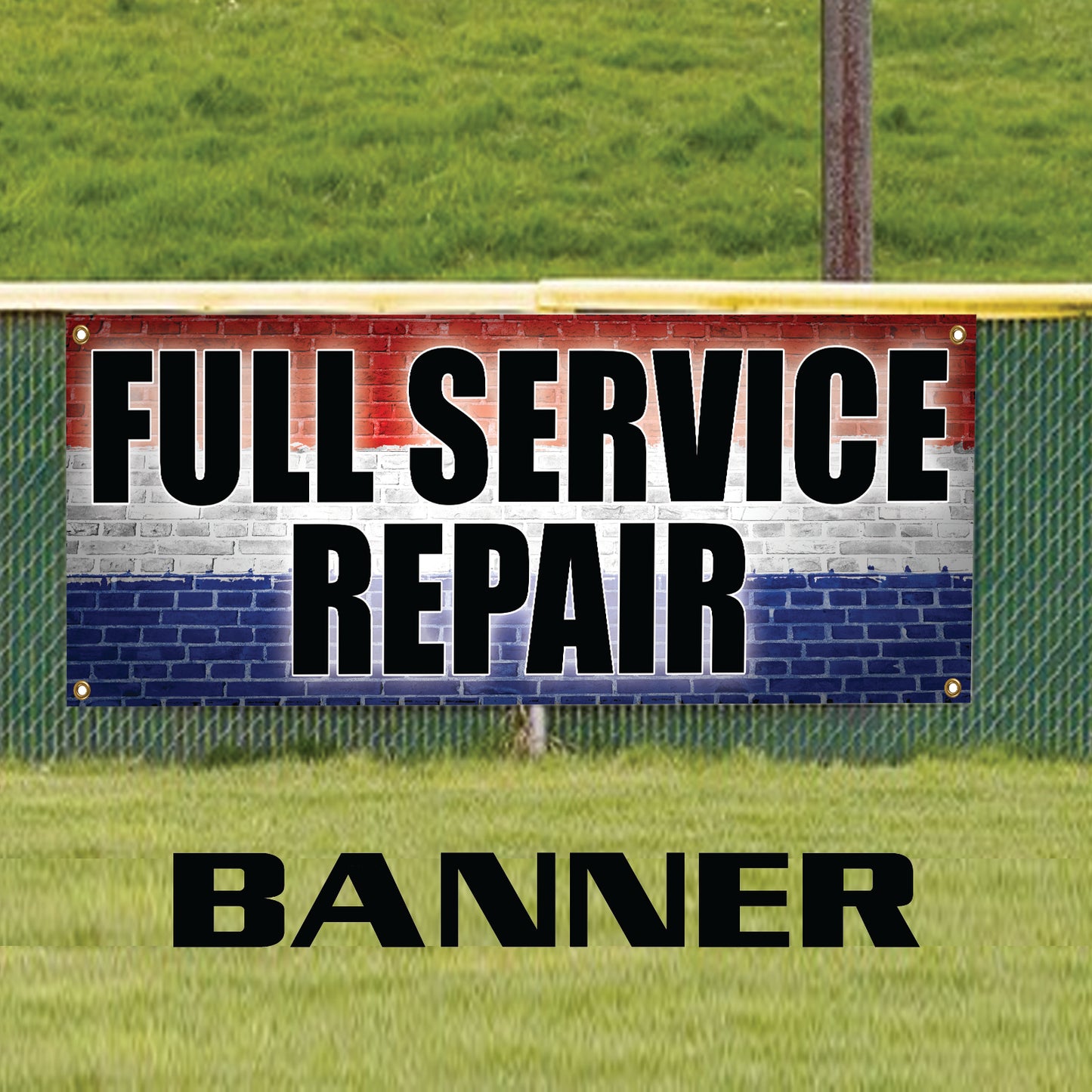Full service repair vinyl printed banner sign