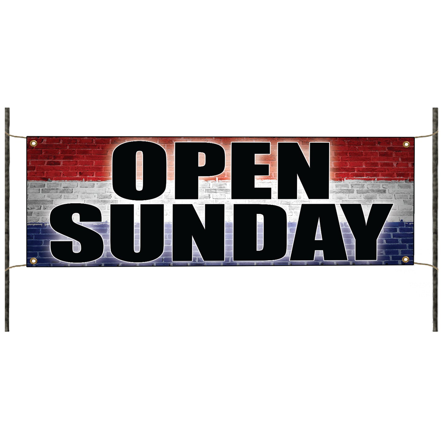 Open Sunday vinyl printed banner sign