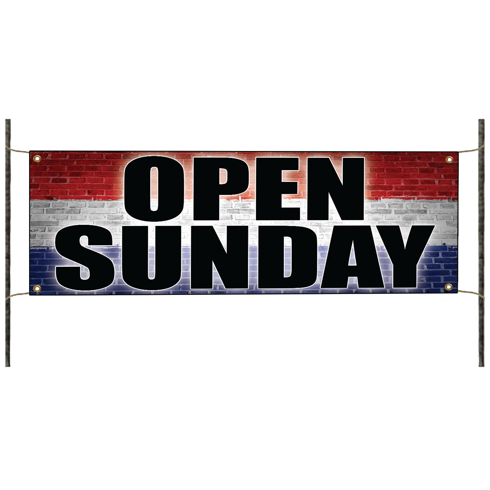 Open Sunday vinyl printed banner sign