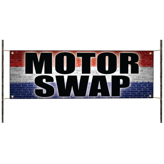 Motor swap vinyl printed banner sign