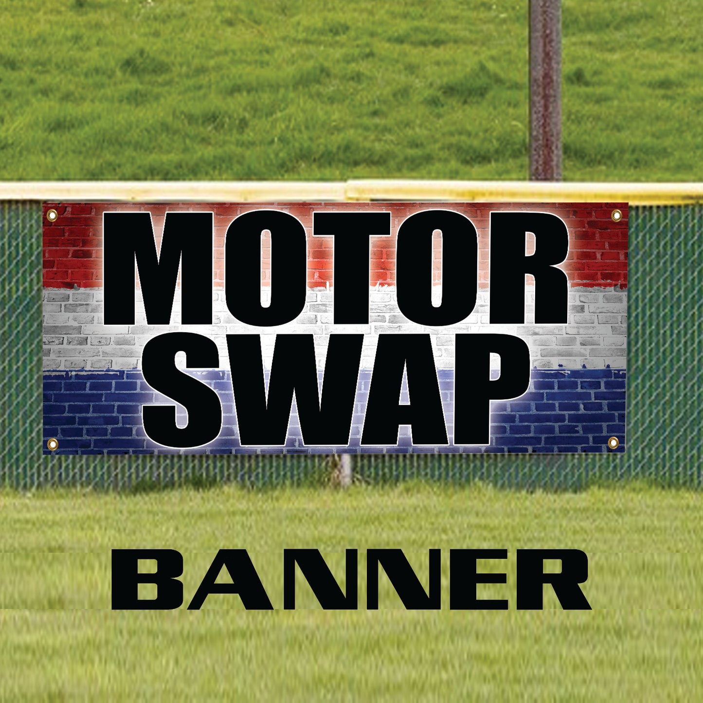 Motor swap vinyl printed banner sign