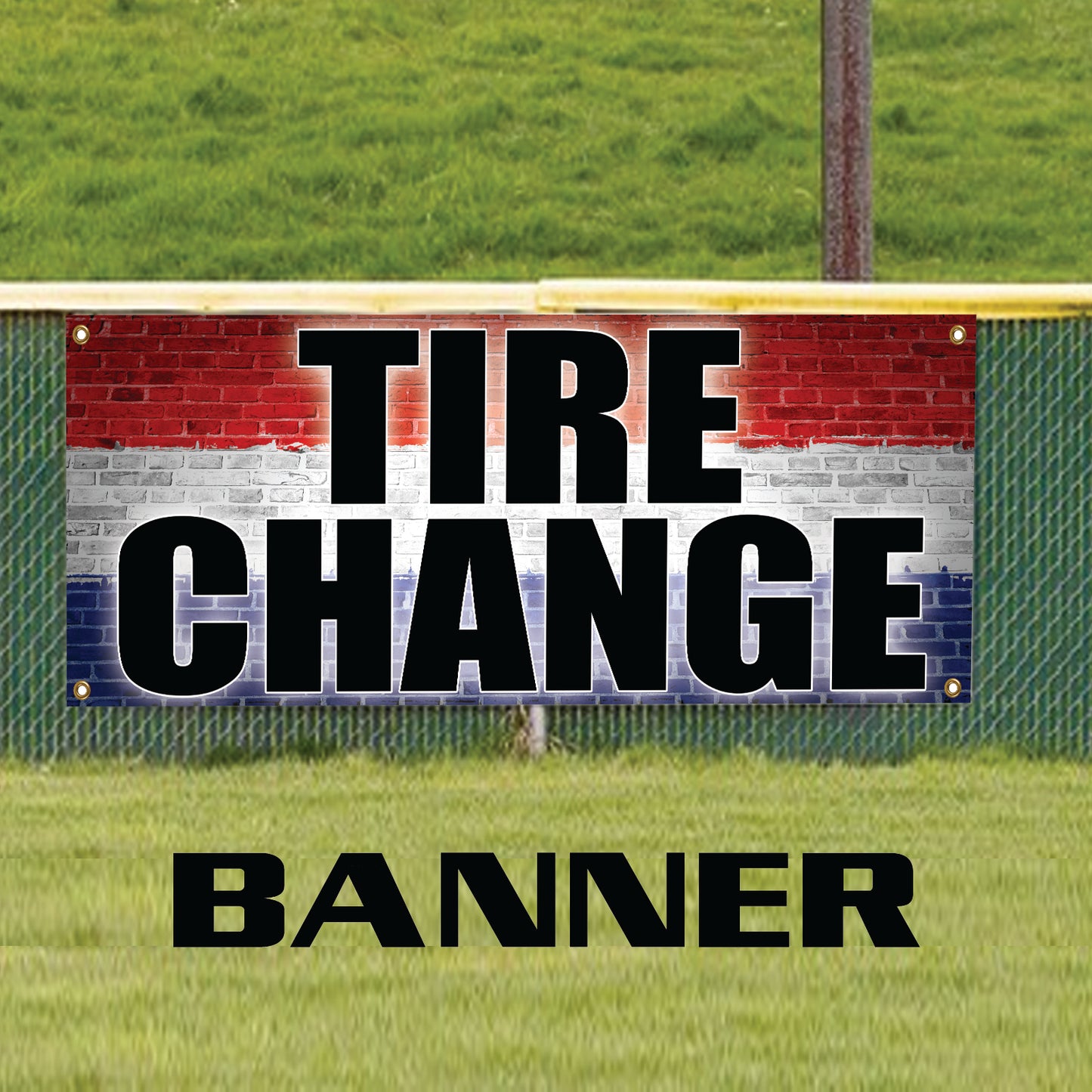 Tire change vinyl printed banner sign