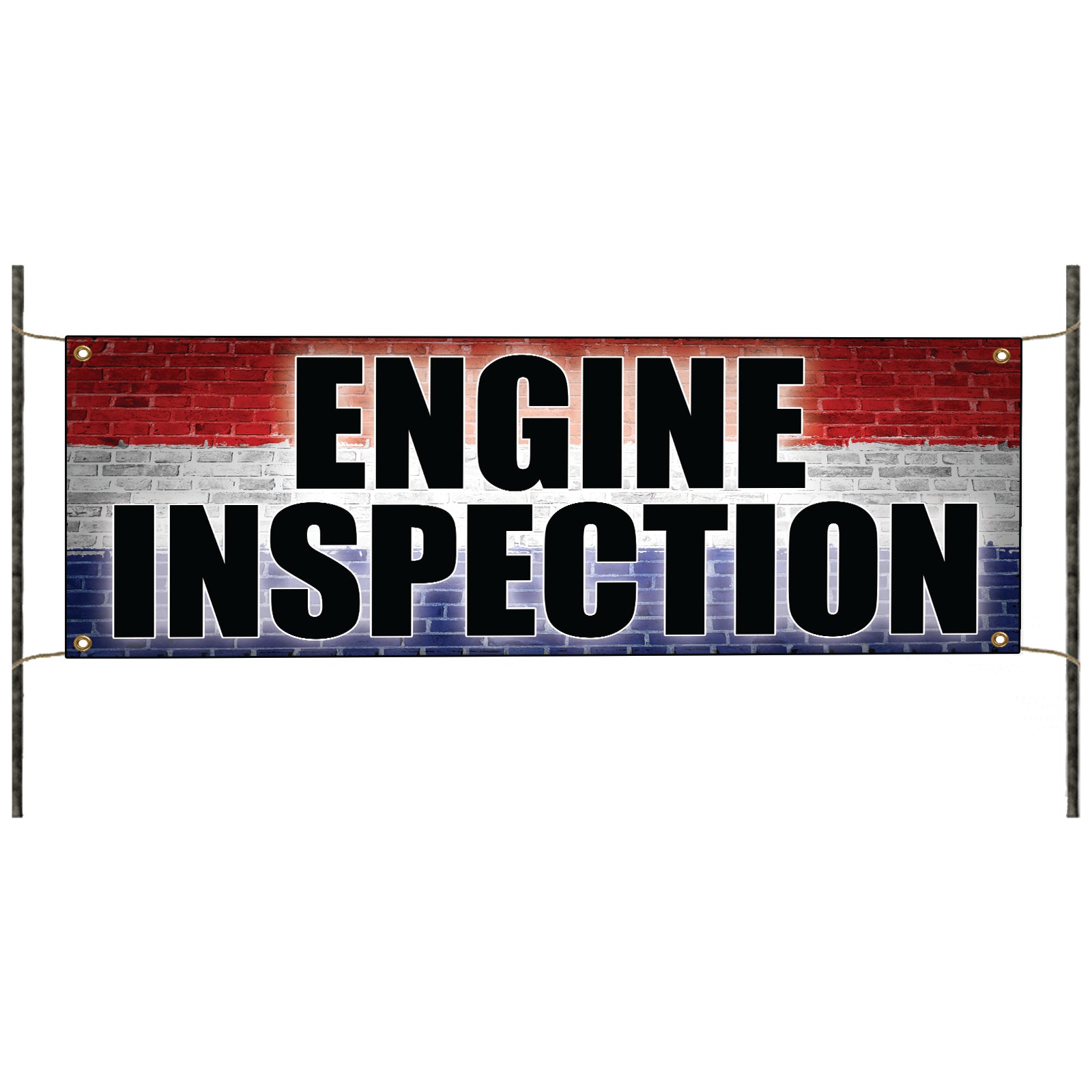 Engine inspection vinyl printed banner sign