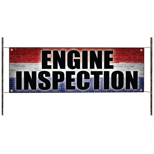 Engine inspection vinyl printed banner sign
