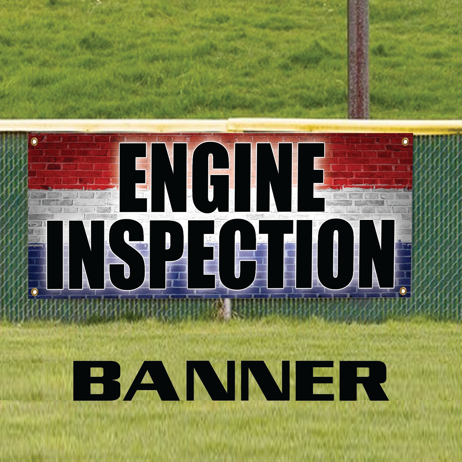 Engine inspection vinyl printed banner sign