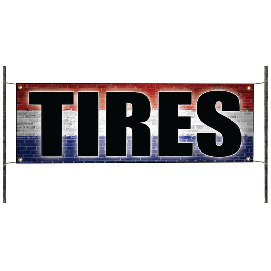 Tires vinyl printed banner sign