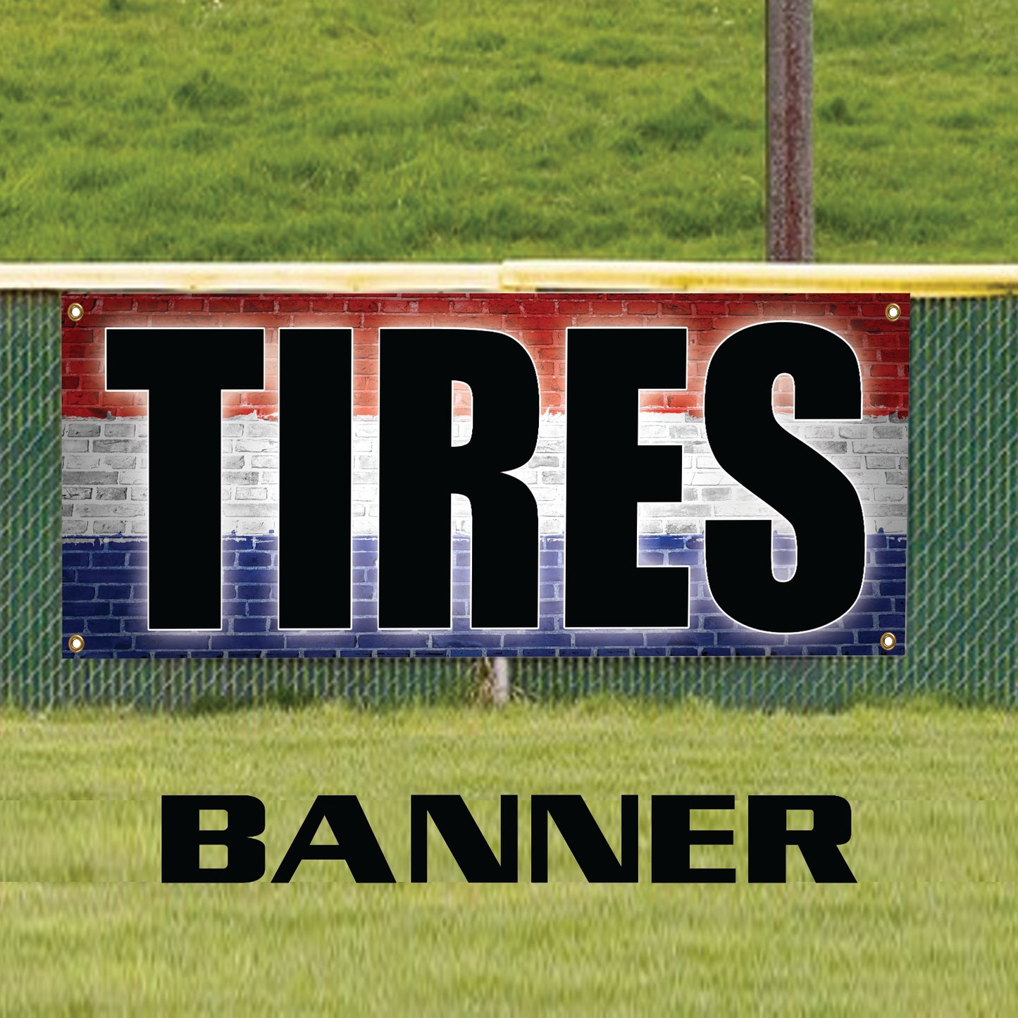 Tires vinyl printed banner sign