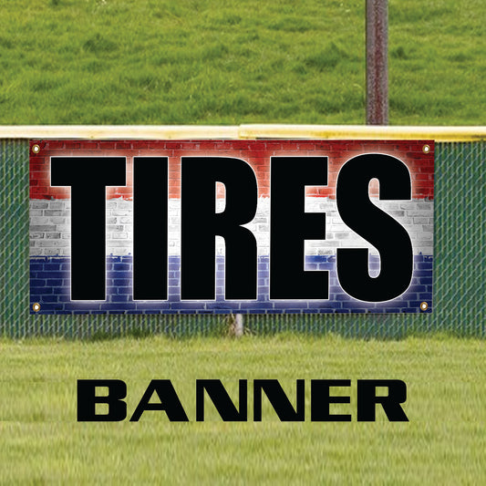 Tires vinyl printed banner sign