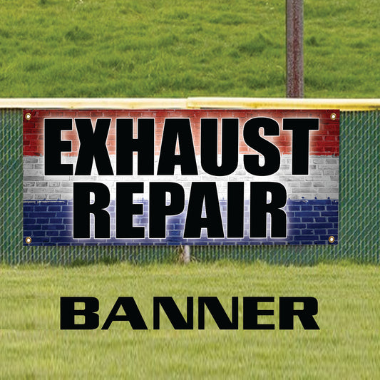 Exhaust repair vinyl printed banner sign