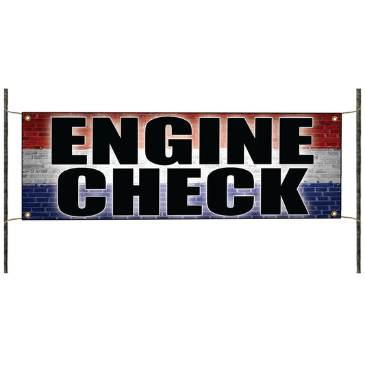 Engine check vinyl printed banner sign