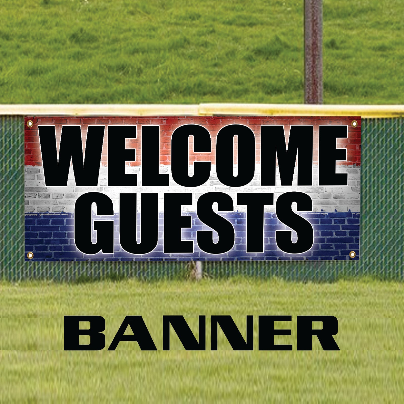 Welcome guests vinyl printed banner sign