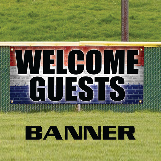 Welcome guests vinyl printed banner sign