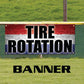 Tire rotation vinyl printed banner sign