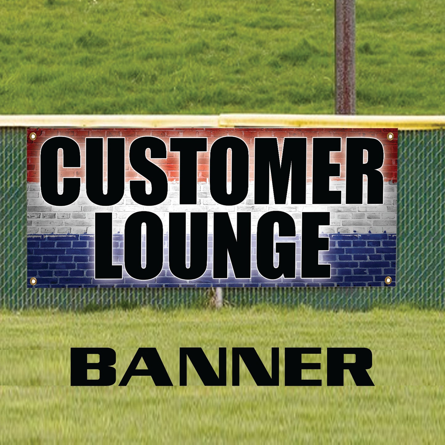 Customer lounge vinyl printed banner sign