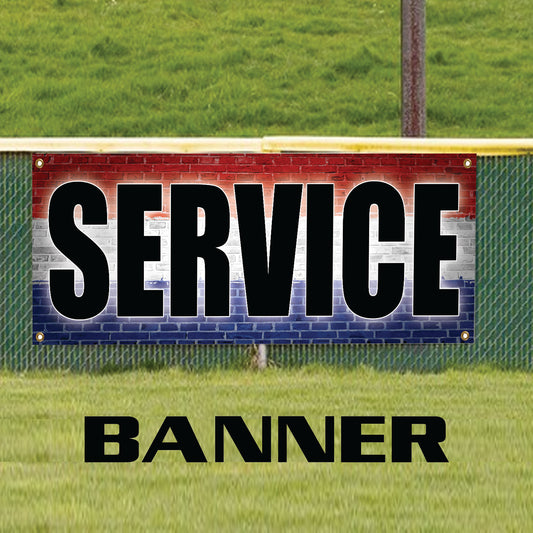 Service vinyl printed banner sign