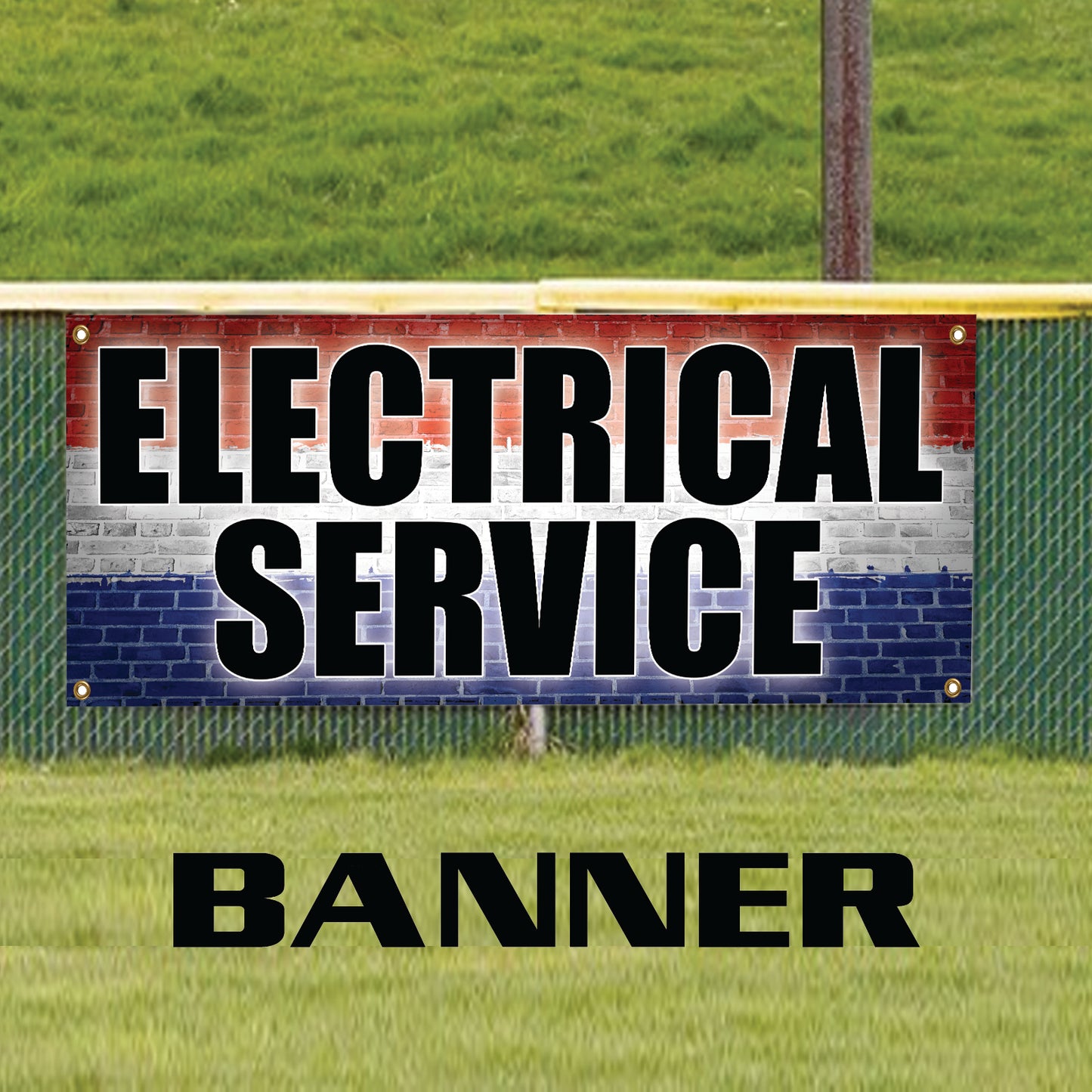 Electrical service vinyl printed banner sign