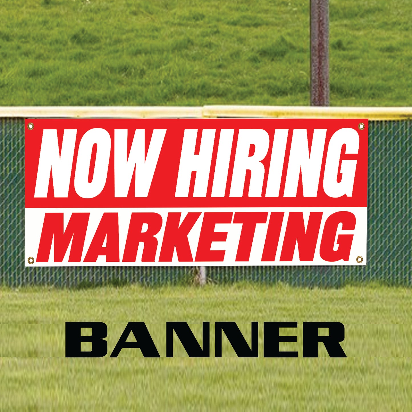 Now hiring marketing vinyl printed banner sign