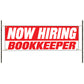 Now hiring bookkeeper vinyl printed banner sign