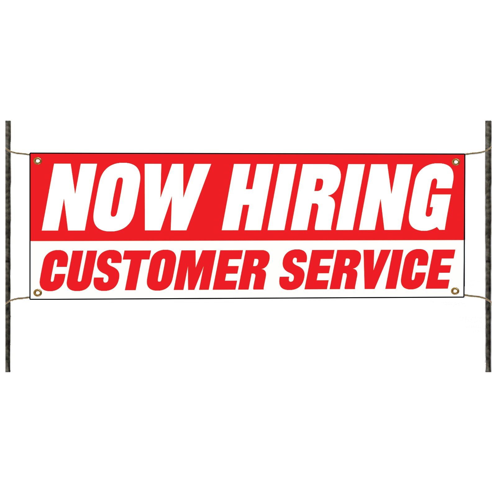Now hiring customer service vinyl printed banner sign